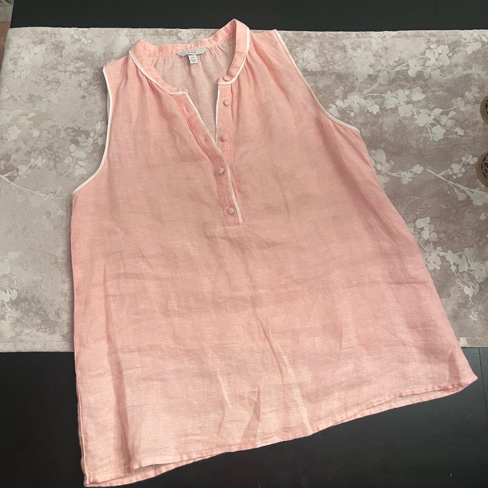 Joie Sleeveless Pink/peach Linen Top